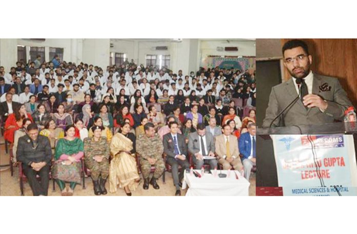 Secretary H&ME, Dr Syed Abid Rasheed Shah addressing faculty, staff and students at ASCOMS Jammu. Secretary H&ME, Dr Syed Abid Rasheed Shah addressing faculty, staff and students at ASCOMS Jammu.