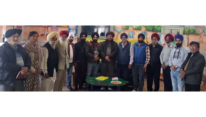 Poets and writers during a literary meeting in Miran Sahib area of R S Pura on Sunday.