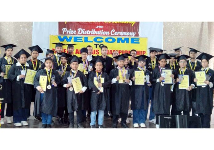 Students of Career Abacus Institute posing along with certificates during a programme. Students of Career Abacus Institute posing along with certificates during a programme.