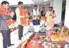 CEO SMVD Shrine Board performing pooja at Shubhra Bhawan during inspection.