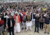 Pawan Khajuria at the gathering of workers in Udhampur East constituency.
