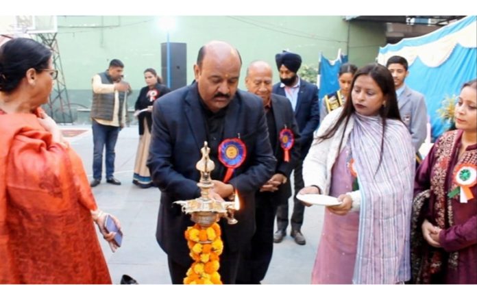 Deputy Chief Minister, Surinder Kumar Choudhary lighting traditional lamp during a programme in Jammu Deputy Chief Minister, Surinder Kumar Choudhary lighting traditional lamp during a programme in Jammu