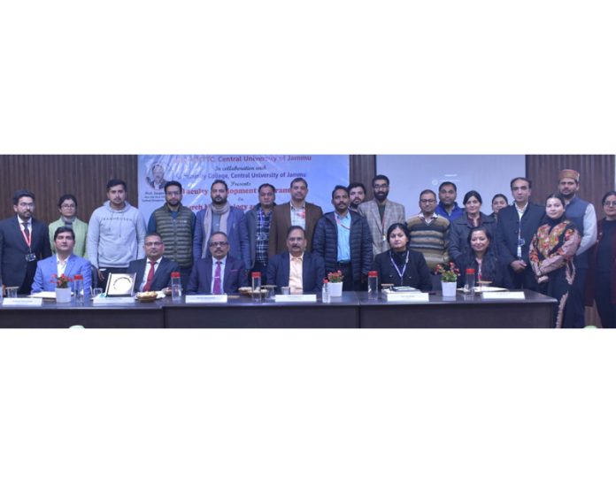 Prof Sanjeev Jain, Vice Chancellor, CUJ sharing the dais during a function held in Jammu on Friday.