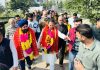 MLA Jammu South, Dr Narinder Singh and former Dy Mayor Jammu, Baldev Singh Billawaria kick starting development works in Gangyal on Friday.