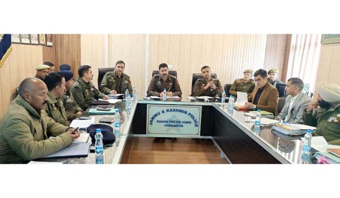 DIG Udhampur-Reasi Range chairing review meeting on Thursday.