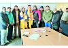 Joint Director, Youth Services and Sports, Ladakh, along with other dignitaries felicitating Zahra Batool and Dilshad Ali for their outstanding achievements in the 68th National School Games.