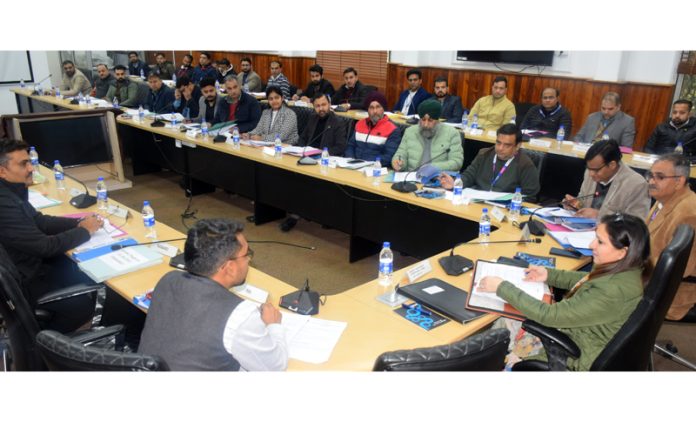 ADC Ansuya Jamwal chairing review meet of Jammu DLRC for banks.