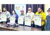 Dignitaries release poster of a Qawali in Jammu on Thursday. -Excelsior/Rakesh