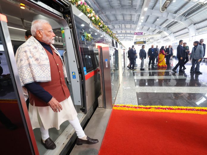 Namo Bharat reaches capital as PM inaugurates 13-km section of Delhi-Meerut RRTS corridor Namo Bharat reaches capital as PM inaugurates 13-km section of Delhi-Meerut RRTS corridor