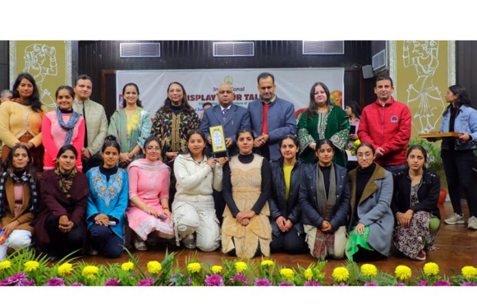 Winners of Inter-Zonal Display Your Talent contest posing along with guests during valedictory function of the event at JU on Monday. Winners of Inter-Zonal Display Your Talent contest posing along with guests during valedictory function of the event at JU on Monday.