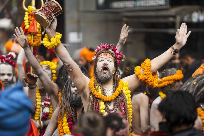 Procession ahead of Kumbh Mela 2025