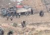 Army personnel engaged in rescue operation at the site of accident in Bandipora on Saturday. -Excelsior/Firdous