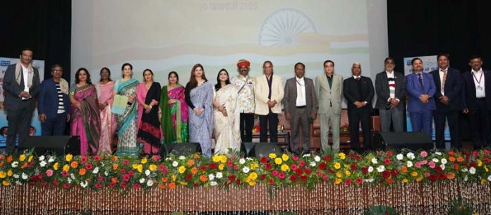 R K Chaudhary, CMD, NHPC along with others during a function organised in Jammu on Thursday.
