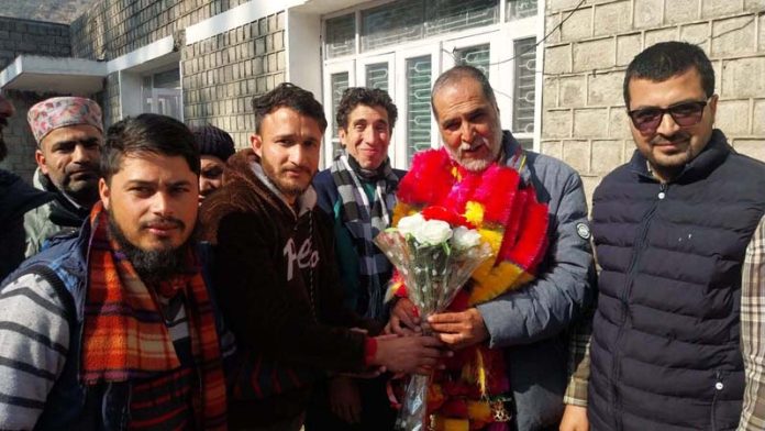 Journalists in Ramban pose for a photograph after electing the new president on Thursday.