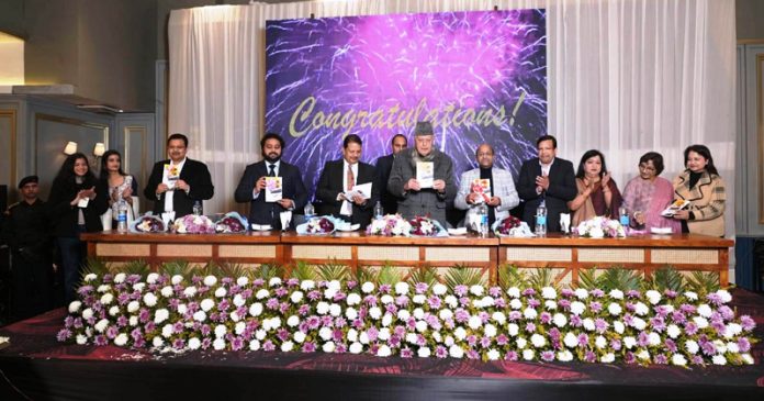 Dr Farooq Abdullah and other dignitaries during the launch of Ashu Bansal's poetry book at KC Emporia in Jammu. Dr Farooq Abdullah and other dignitaries during the launch of Ashu Bansal's poetry book at KC Emporia in Jammu.