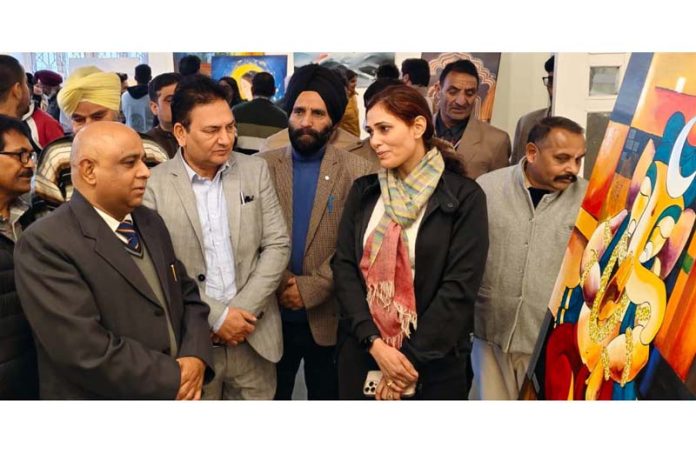 Suresh Kumar Gupta, Principal Secy of Culture and School Education inaugurating an exhibition in Jammu on Monday.