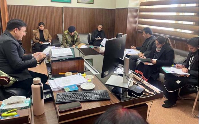 Chairman DLSA Samba chairing UTRC meeting on Monday.