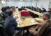 MLA Banihal Sajjad Shaheen chairing a meeting of officers of various departments.