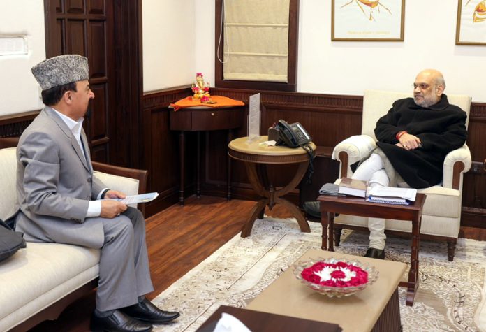 CEC Kargil Dr Jaffer Akhoon in a meeting with Union Home Minister Amit Shah in New Delhi.