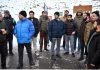 DC Shopian Mohd Shahid Saleem Dar along with others during visit to Dubjan.