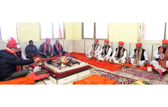 Special Ganesh Poojan and Havan being performed at Mata Vaishno Devi Shrine.