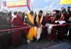 Commander of Siachen Brigade and Deputy Chairman LAHDC, Leh inaugurating Bailey Bridge over Shyok River.
