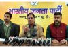 BJP spokespersons at a press conference at Jammu on Wednesday.