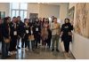 Group of students from various colleges exploring the exhibition gallery during visit to Kala Kendra Jammu on Wednesday.