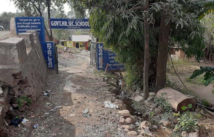 Entrance of GHSS Krimchi in Udhampur district. -Excelsior/K Kumar