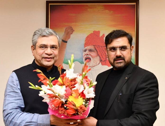 Satish Sharma Calls On Union Minister Ashwini Vaishnav
