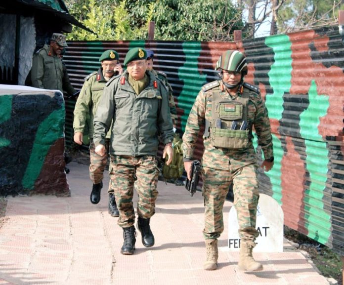 GOC 16 Corps Lt Gen Navin Sachdeva with senior officers during visit to Poonch and Rajouri on Friday. GOC 16 Corps Lt Gen Navin Sachdeva with senior officers during visit to Poonch and Rajouri on Friday.