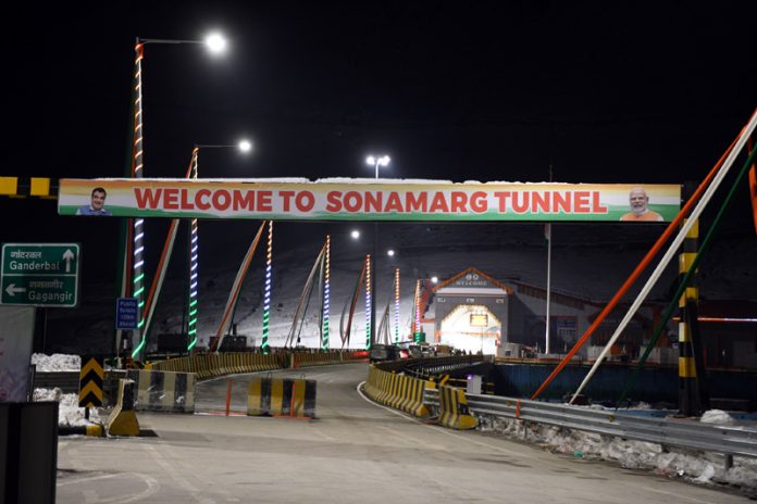 A view of Z Morh tunnel in Gagangir area of Ganderbal in Central Kashmir. - Excelsior/Shakeel