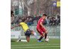 Football players in action during an I-league match at Srinagar on Sunday.