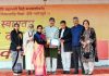 MP Jugal Kishore Sharma along with others during Annual Day function of SHRD Public School in Jammu on Saturday.
