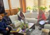 MP Gulam Ali Khatana chairing a meeting of officers in Jammu.
