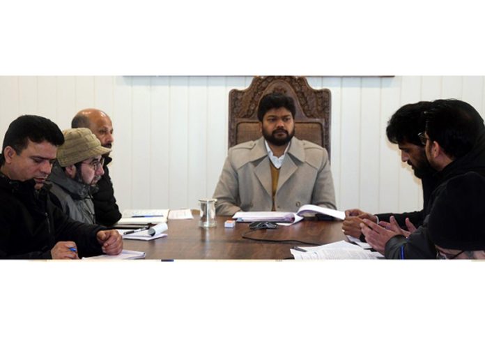 DC Ganderbal chairing a meeting of DLCDC on Friday.