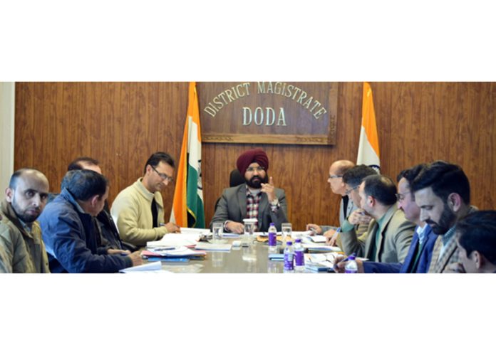 DC Doda chairing a meeting on Friday.