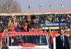 DyCM inspecting Republic Day parade at Bakshi Stadium, Srinagar.