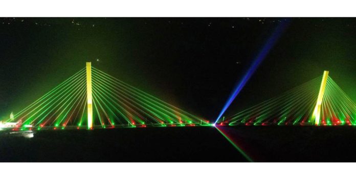Night view of Atal Setu Bridge, Basohli.