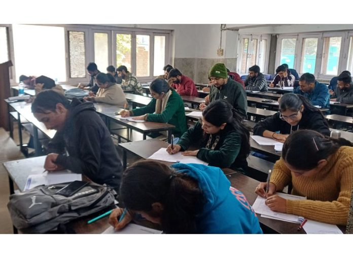 Students attending scholarship program conducted by SRCC in Jammu on Saturday. Students attending scholarship program conducted by SRCC in Jammu on Saturday.