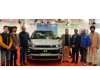 Deepak Gupta, President, Traders Federation Ware House launching CRETA Electric in Jammu on Monday.