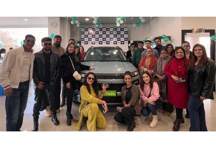 Jatinder Gupta, Chairman of AM Group launching new Creta Electric in Jammu on Saturday. Jatinder Gupta, Chairman of AM Group launching new Creta Electric in Jammu on Saturday.