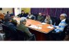 CM Omar Abdullah chairing a meeting at Jammu on Friday.