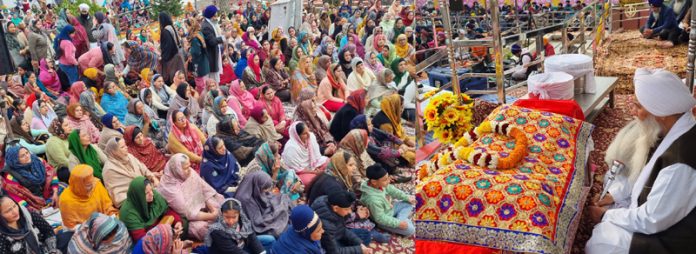 Devotees offering prayers at Gurdwara Digiana Ashram in Jammu on Gurpurab. — Excelsior/Rakesh Devotees offering prayers at Gurdwara Digiana Ashram in Jammu on Gurpurab. — Excelsior/Rakesh