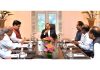 Union Minister Dr. Jitendra Singh chairing a high-level meeting to review the upcoming Space projects of ISRO at Bengaluru on Thursday.