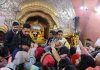 Devotees at the Bawe Wali Mata Temple on first day of New Year.