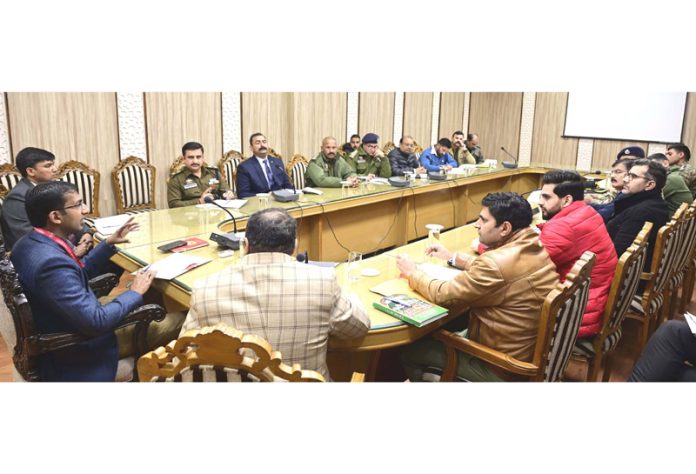 CEO Shrine Board, Anshul Garg chairing a meeting in Katra on Friday. CEO Shrine Board, Anshul Garg chairing a meeting in Katra on Friday.