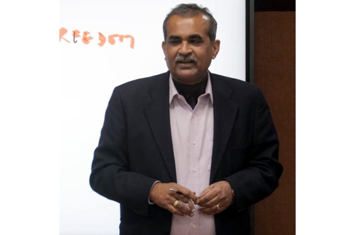 Vikram Sahay, Principal Commissioner, Income Tax, addressing during a function in Jammu on Friday.