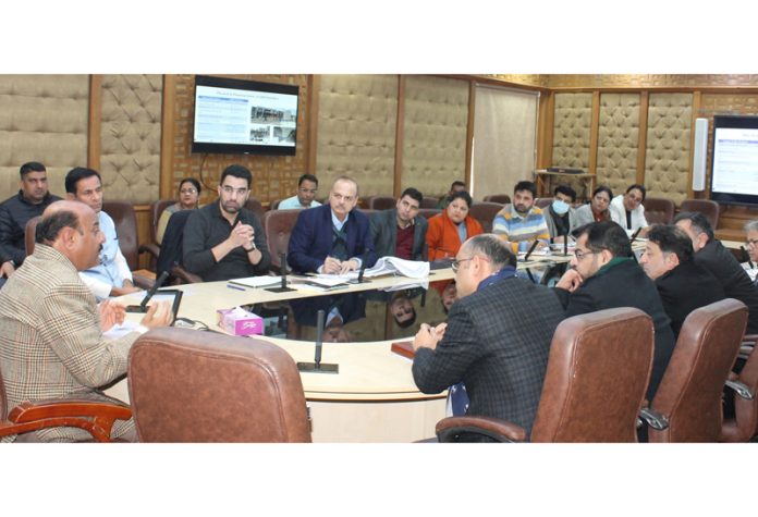 Dy CM chairing a meeting on Tuesday.