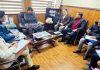 Minister Javed Rana chairing a meeting on Saturday.